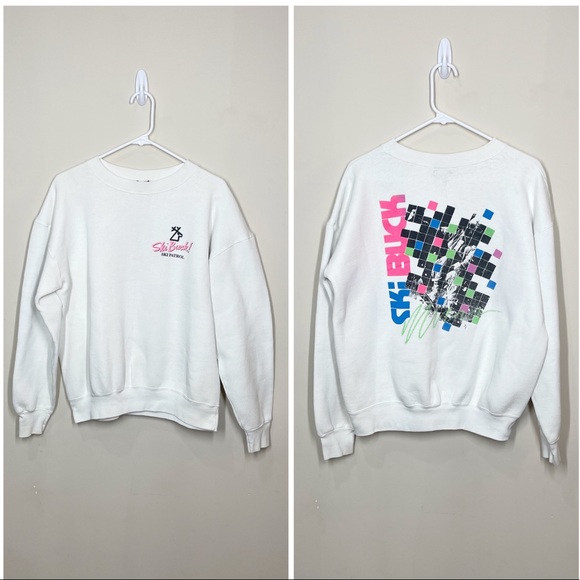 Vintage 90’s Ski Buck Ski Patrol Skiing Graohic Pullover Crewneck Sweatshirt - Picture 1 of 7